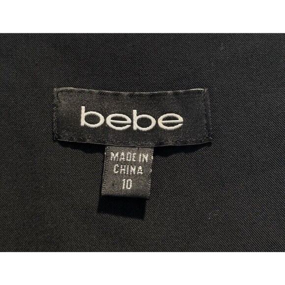 BEBE Women’s Size 10 Sleeveless Black Jumpsuit Pockets Deep V-Neck Classic Glam - Picture 7 of 8